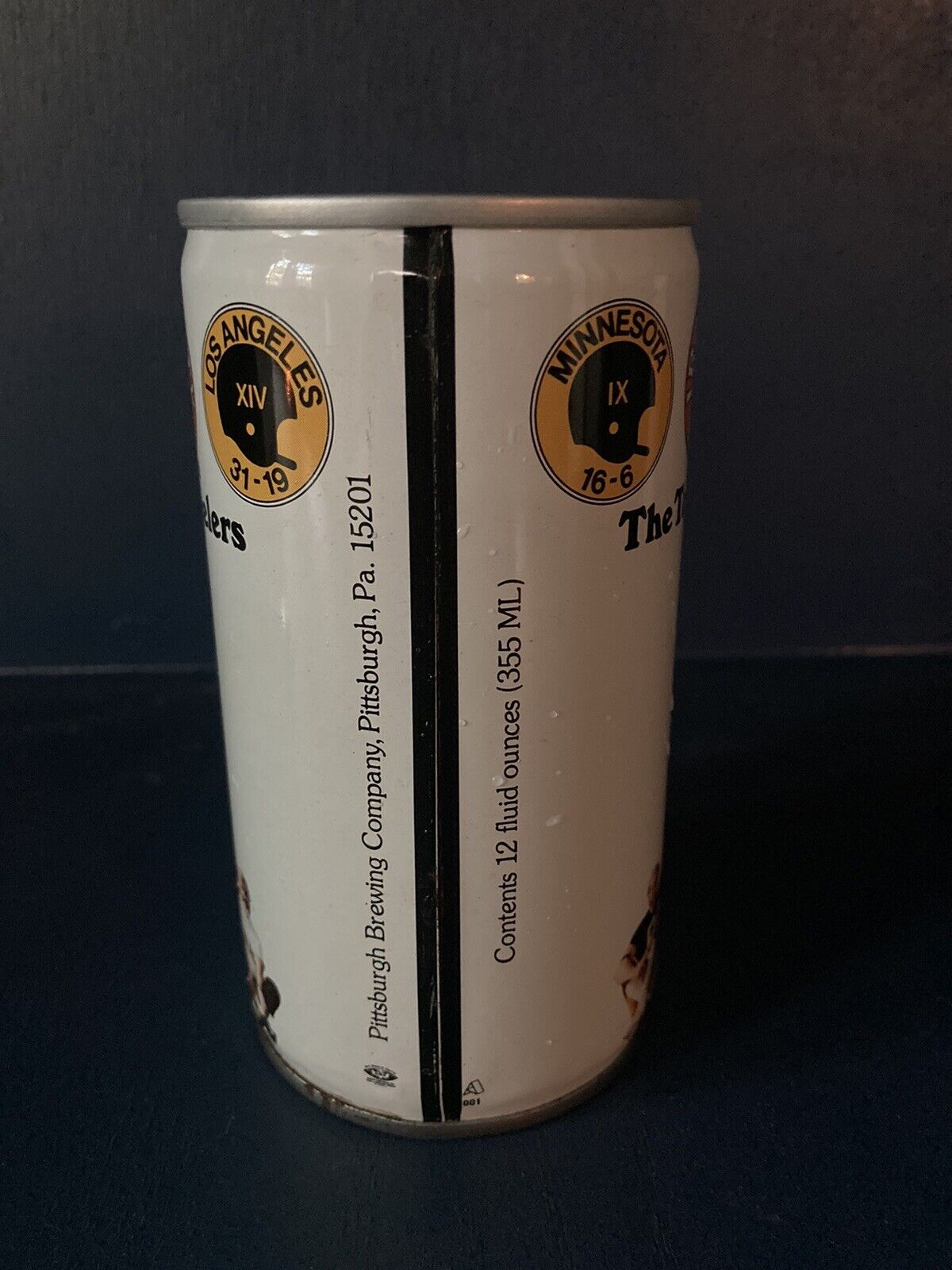Iron City 1980 Pittsburgh Steelers Pull Tab Beer Can BOTTOM Opened Empty
