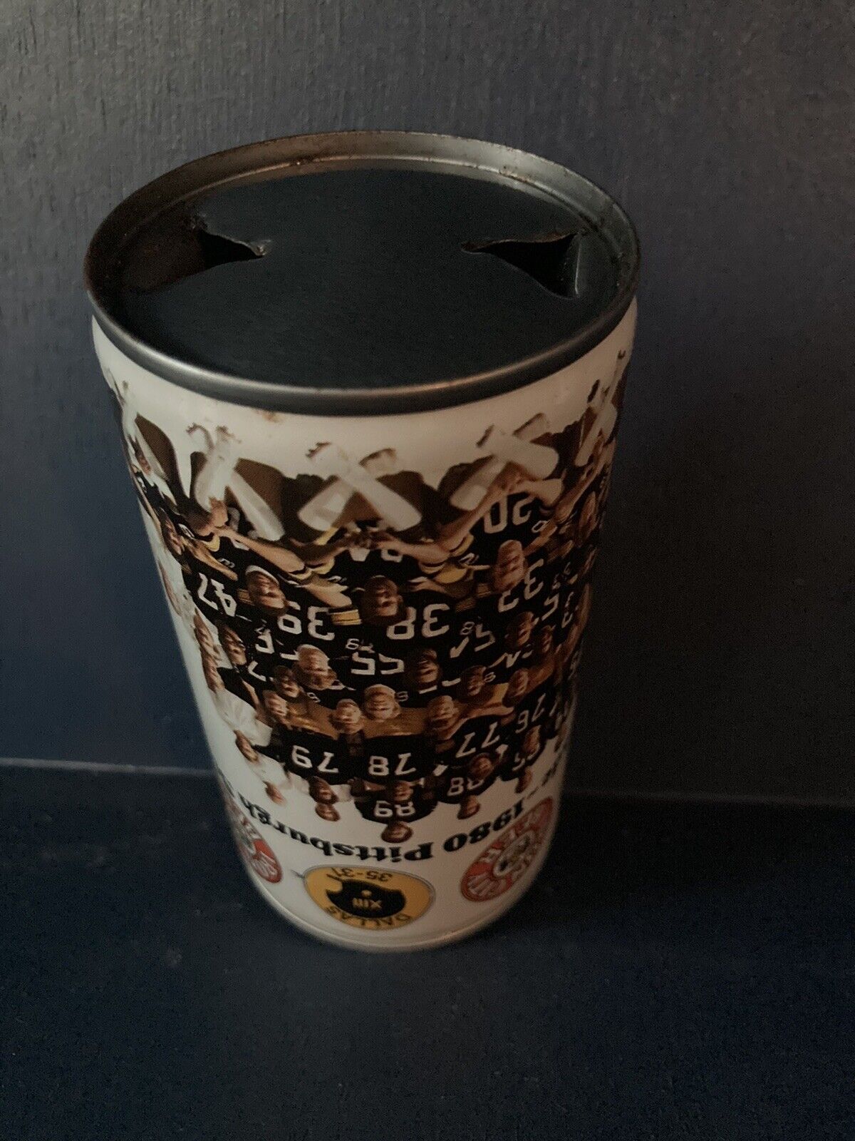 Iron City 1980 Pittsburgh Steelers Pull Tab Beer Can BOTTOM Opened Empty
