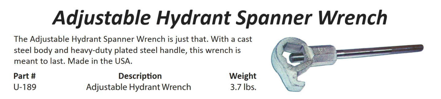 Adjustable Hydrant Wrench U-189
