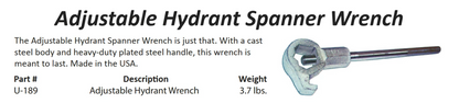 Adjustable Hydrant Wrench U-189