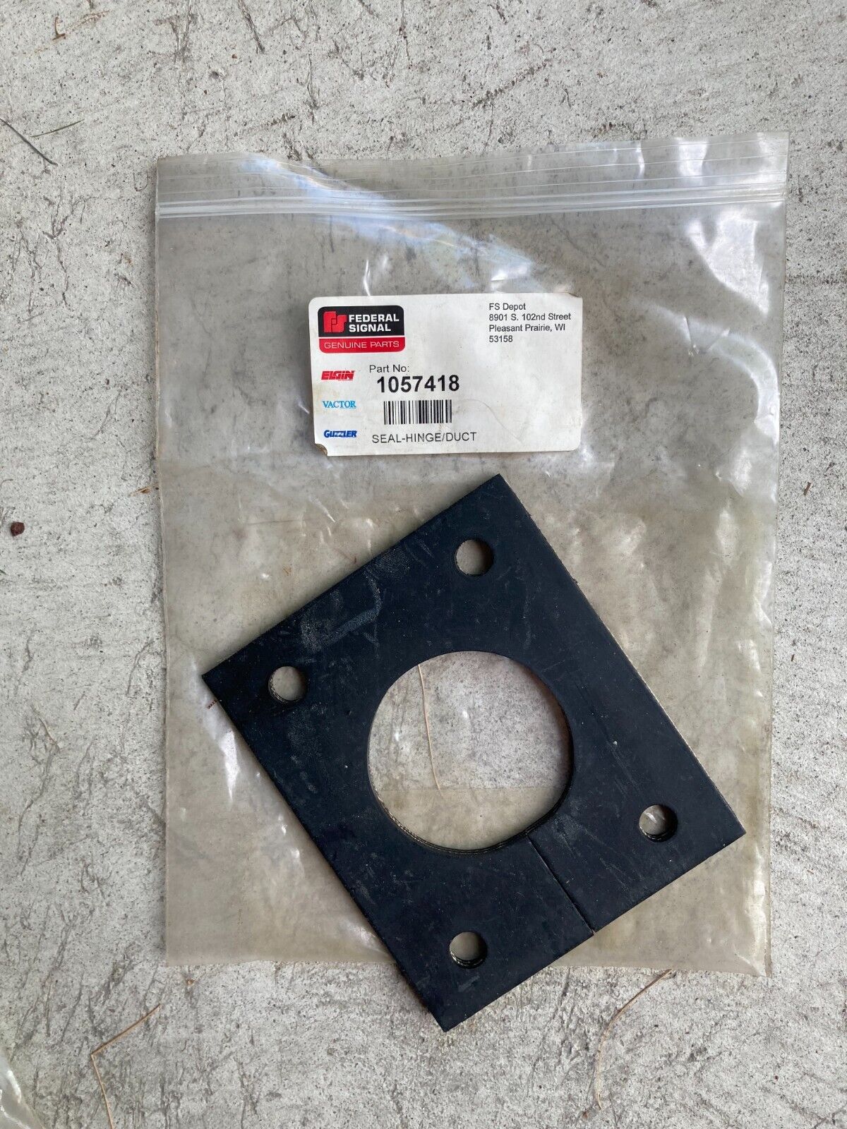 1057418 Elgin Sweeper Seal - Hinge / Duct