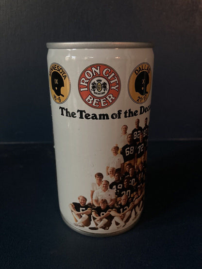 Iron City 1980 Pittsburgh Steelers Pull Tab Beer Can BOTTOM Opened Empty