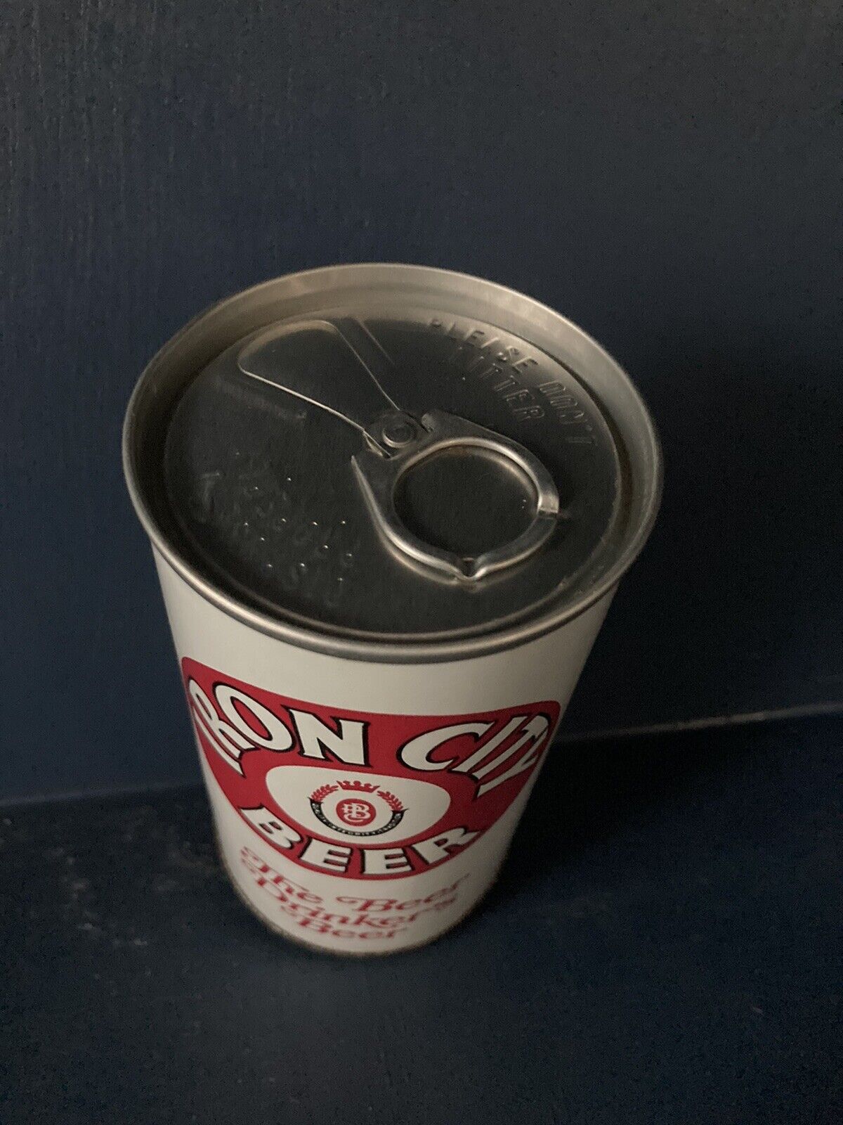Iron City Old North Side Post Office Pull Tab Beer Can BOTTOM Opened Empty