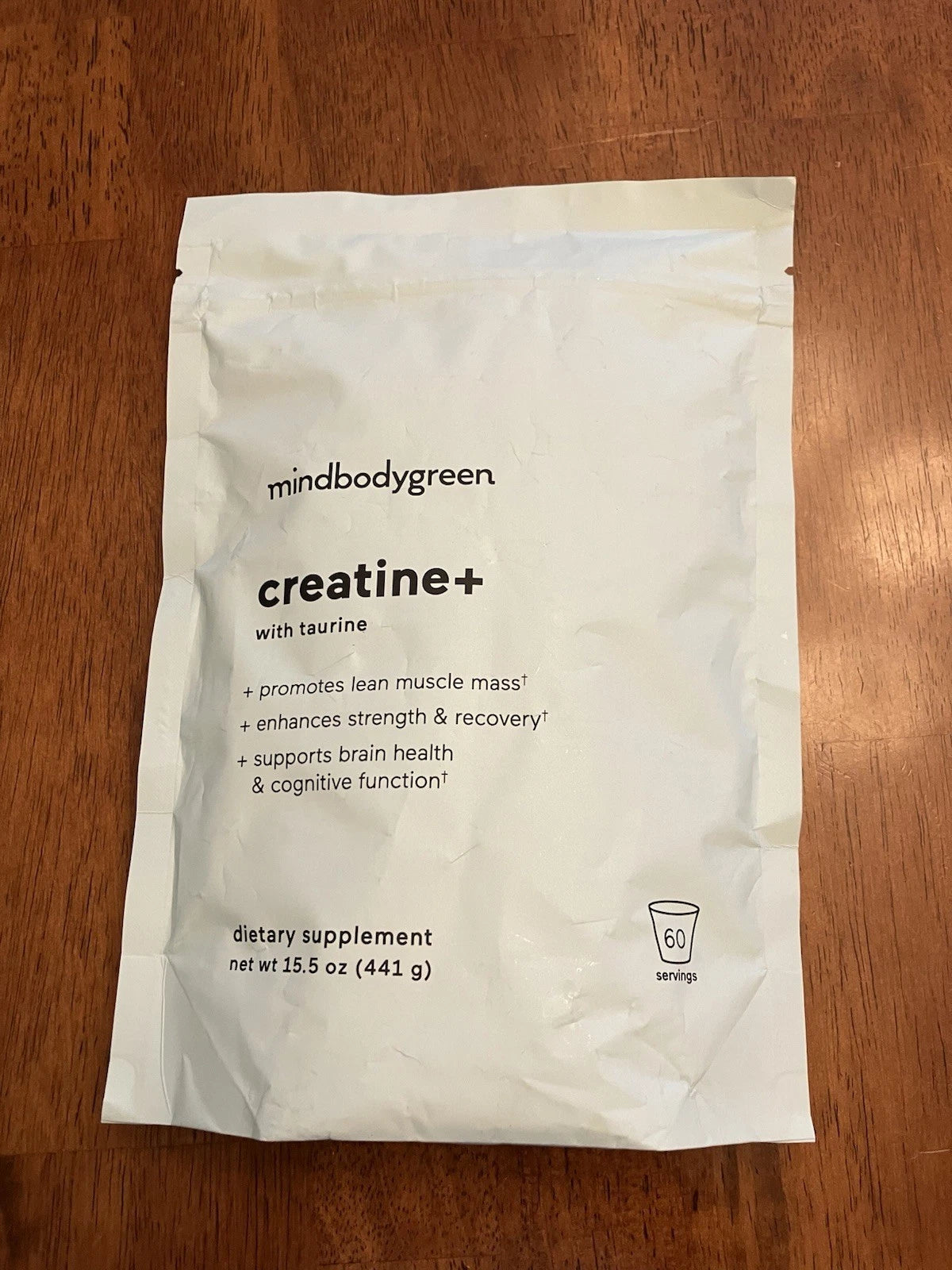 MBG mindbodygreen Creatine+ with Taurine 60 Servings / 15.5oz Powder Creatine +